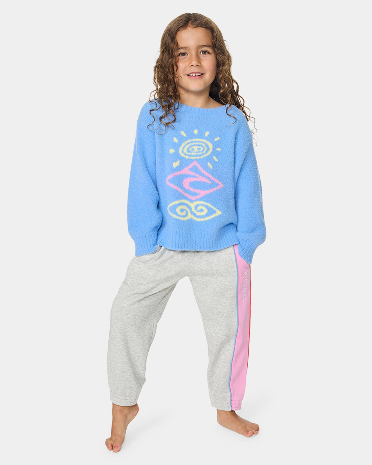 Girls 2-7 Ride The Wave Knitwear Crew Neck
