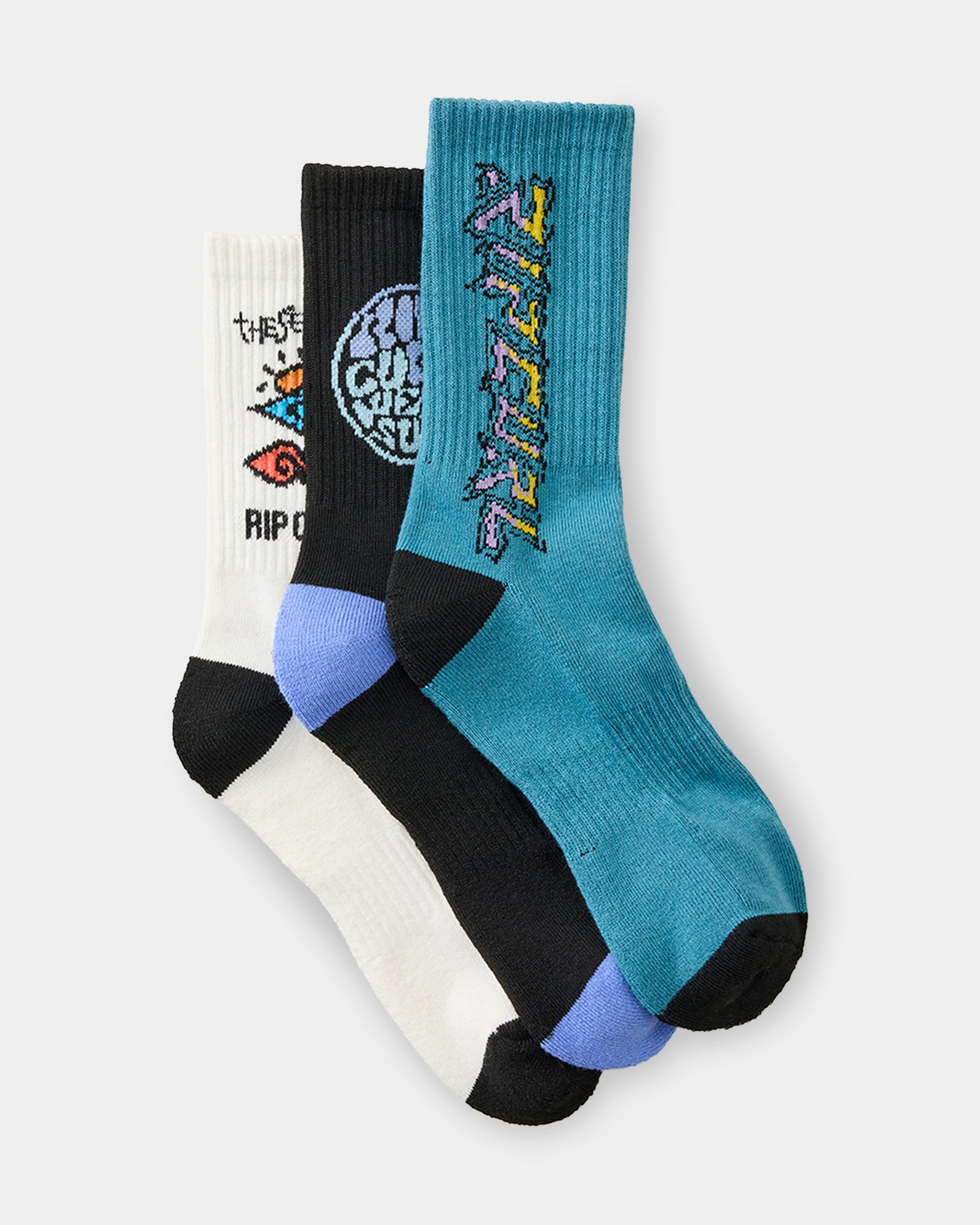 Boys 8-16 Logo 3 Pack Crew Socks