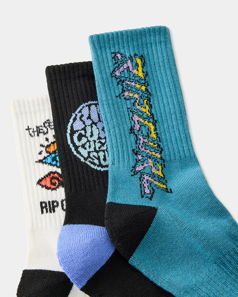 Boys 8-16 Logo 3 Pack Crew Socks