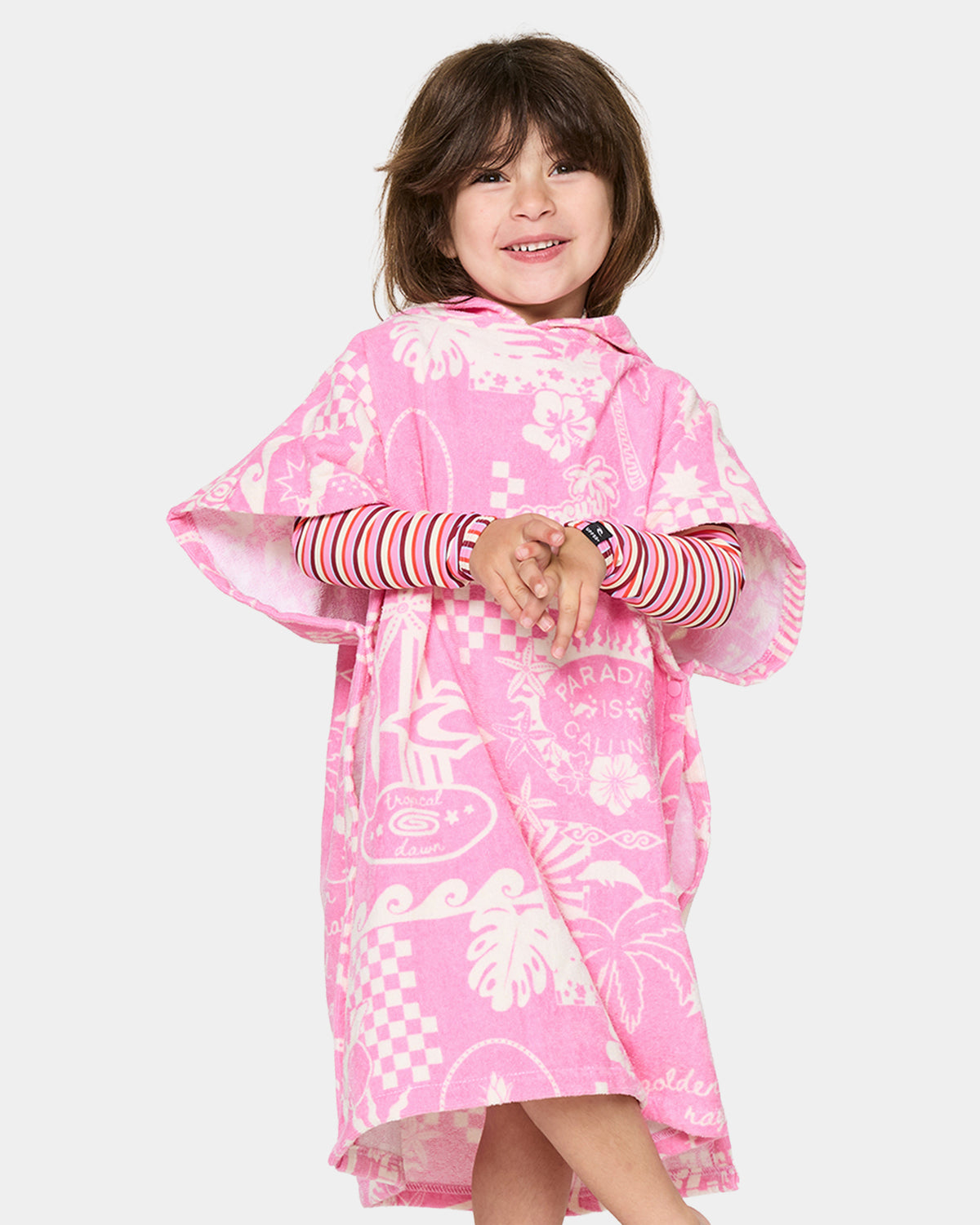 Girls 2-7 Mixed Snap Hooded Towel