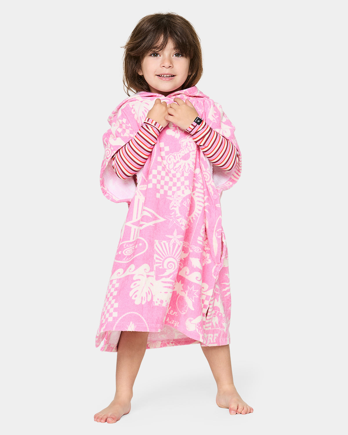 Girls 2-7 Mixed Snap Hooded Towel