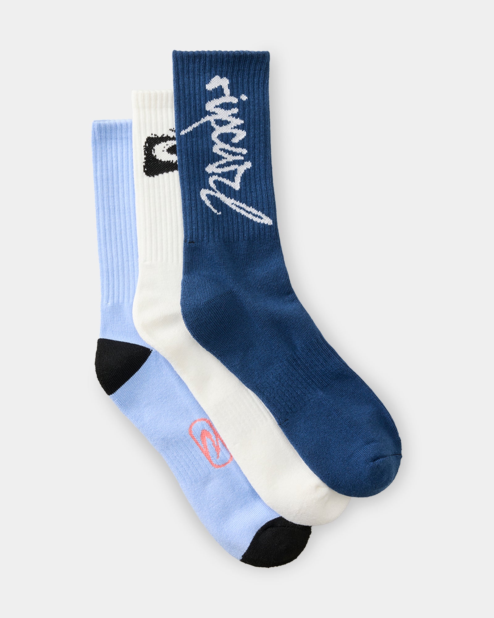 Mens Retro 3 Pack Crew Socks