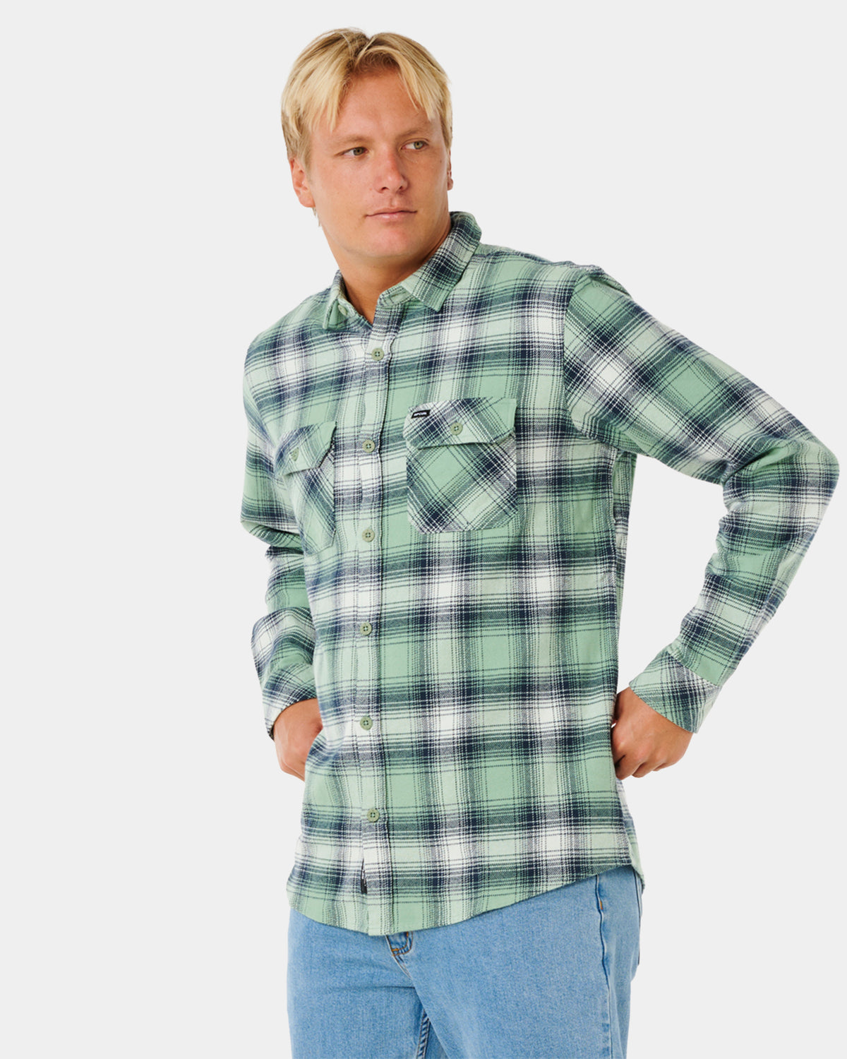 Mens Count Flannel Long Sleeve Shirt