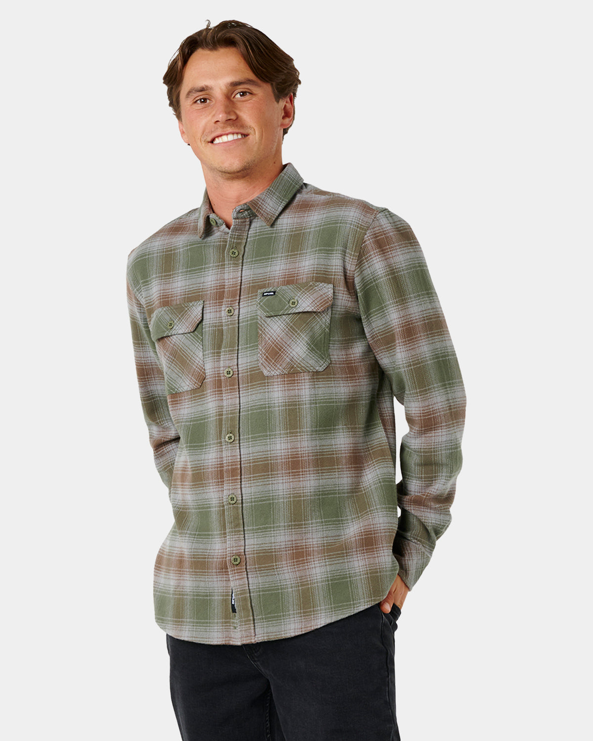 Mens Count Flannel Long Sleeve Shirt