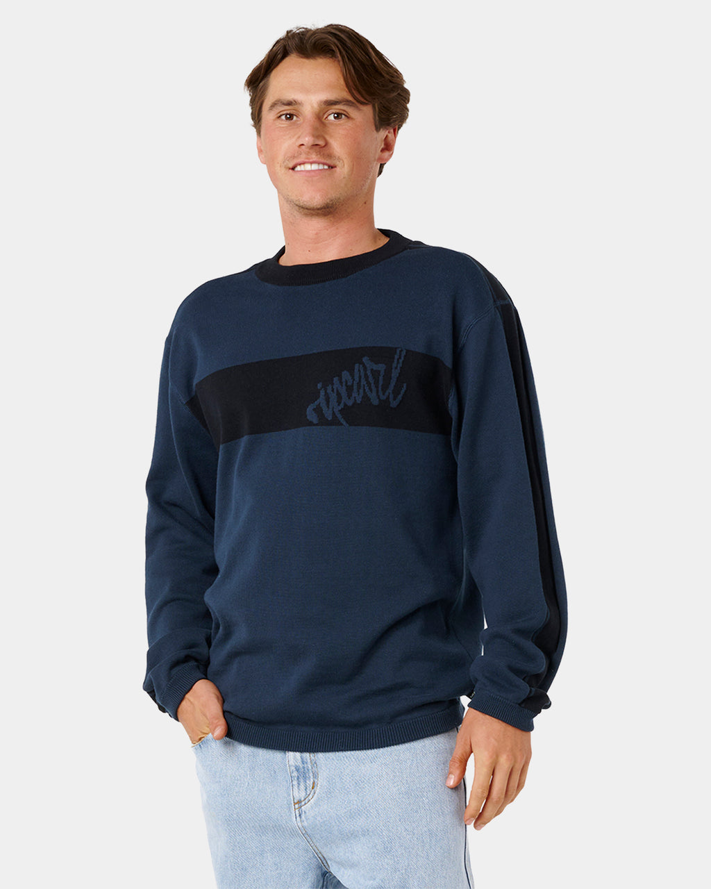 Mens Panel Beater Knit Crew Neck