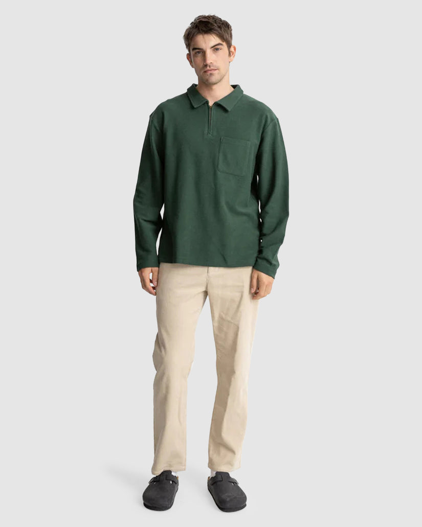 Mens Reverse Terry Quarter Zip Fleece Jumper