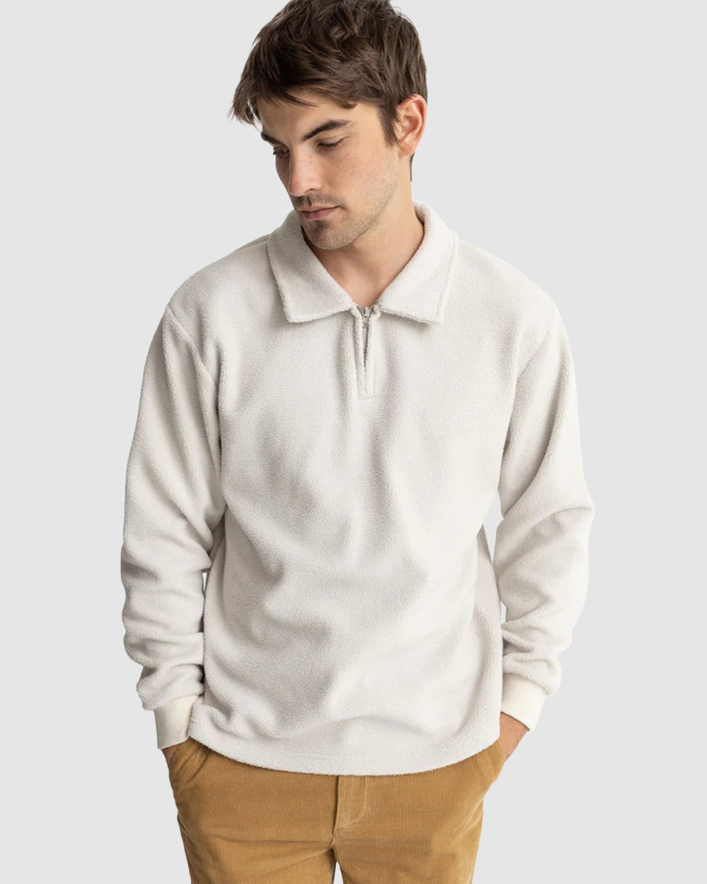 Mens Oskar Quarter Zip Reverse Fleece Jumper