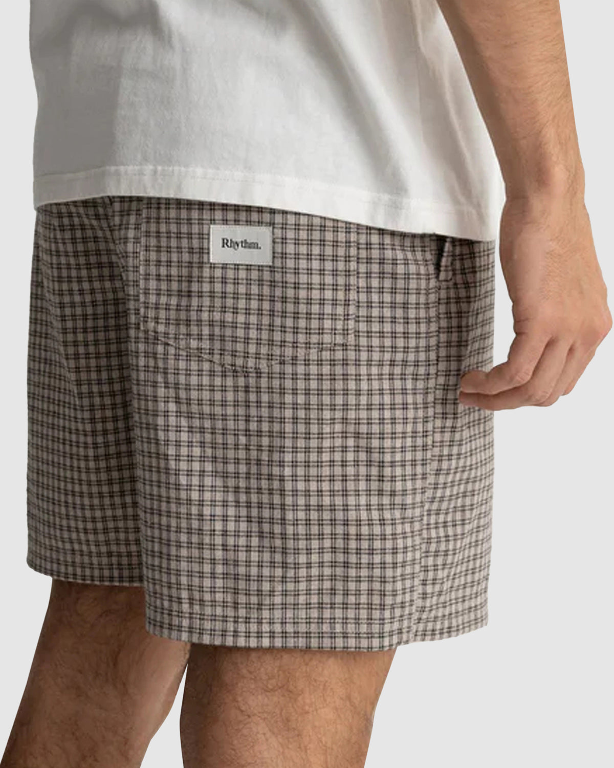 MENS LINEN CHECK JAM SHORTS