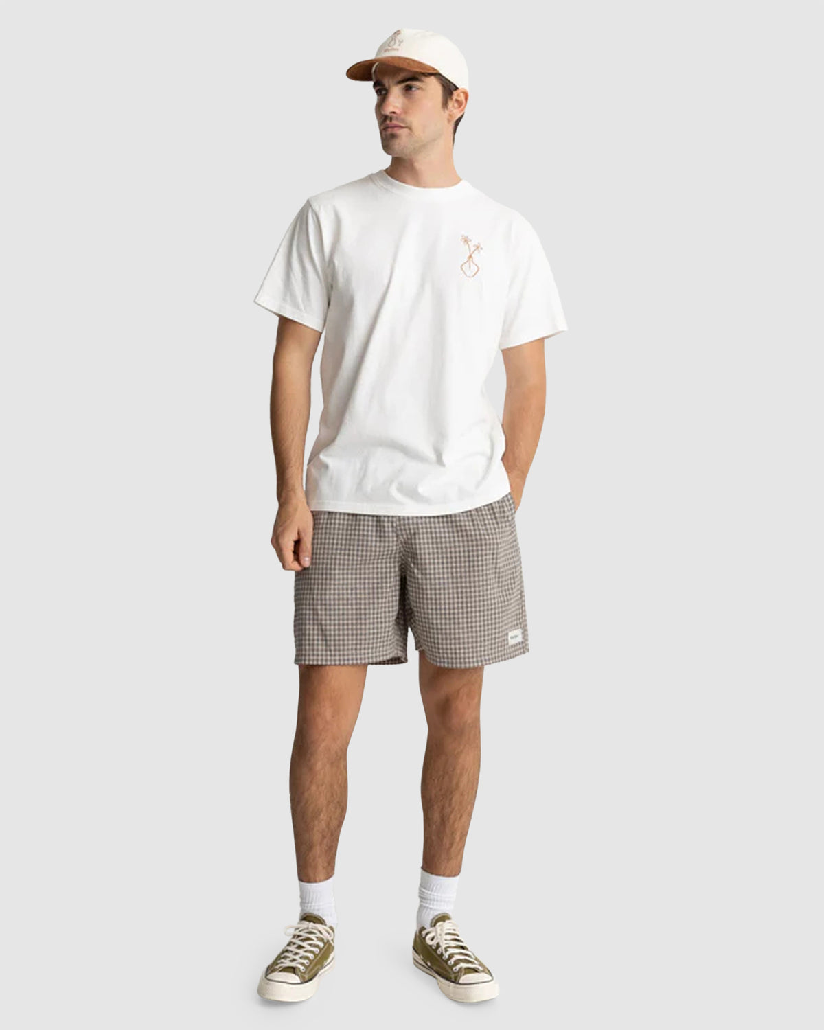 MENS LINEN CHECK JAM SHORTS