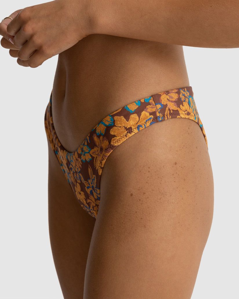 WOMENS OASIS FLORAL HI CUT BIKINI BOTTOM