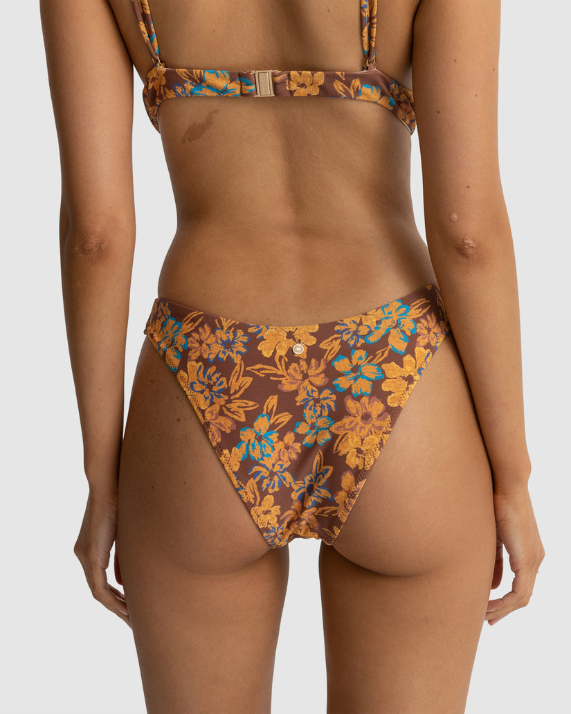 WOMENS OASIS FLORAL HI CUT BIKINI BOTTOM