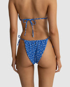 WOMENS ELODIE FLORAL SMOCKED TIE SIDE BIKINI BOTTOM