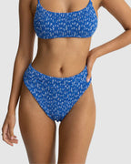 WOMENS ELODIE FLORAL SMOCKED HI WAIST BIKINI BOTTOM