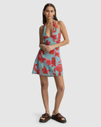 Womens Inferna Floral Halter Mini Dress