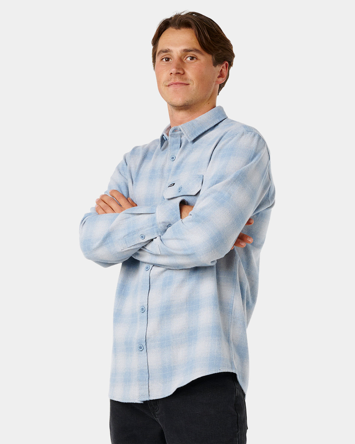 Mens Grinners Flannel Long Sleeve Shirt