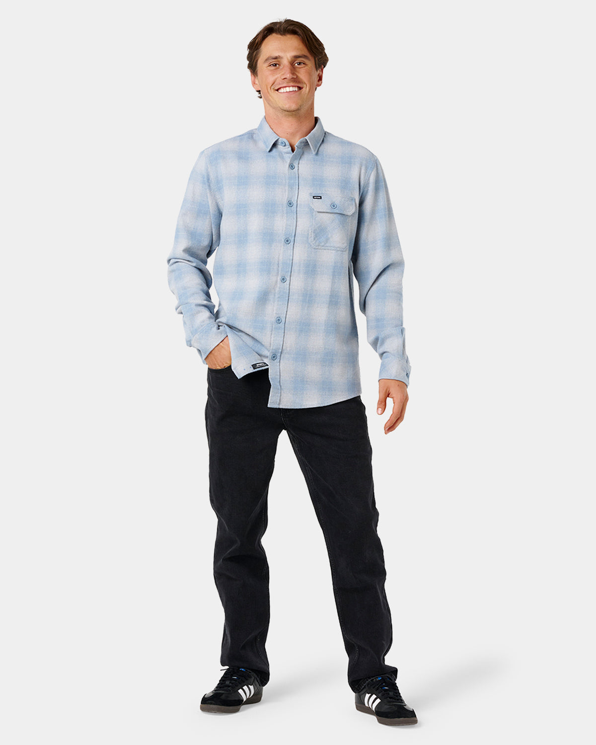 Mens Grinners Flannel Long Sleeve Shirt