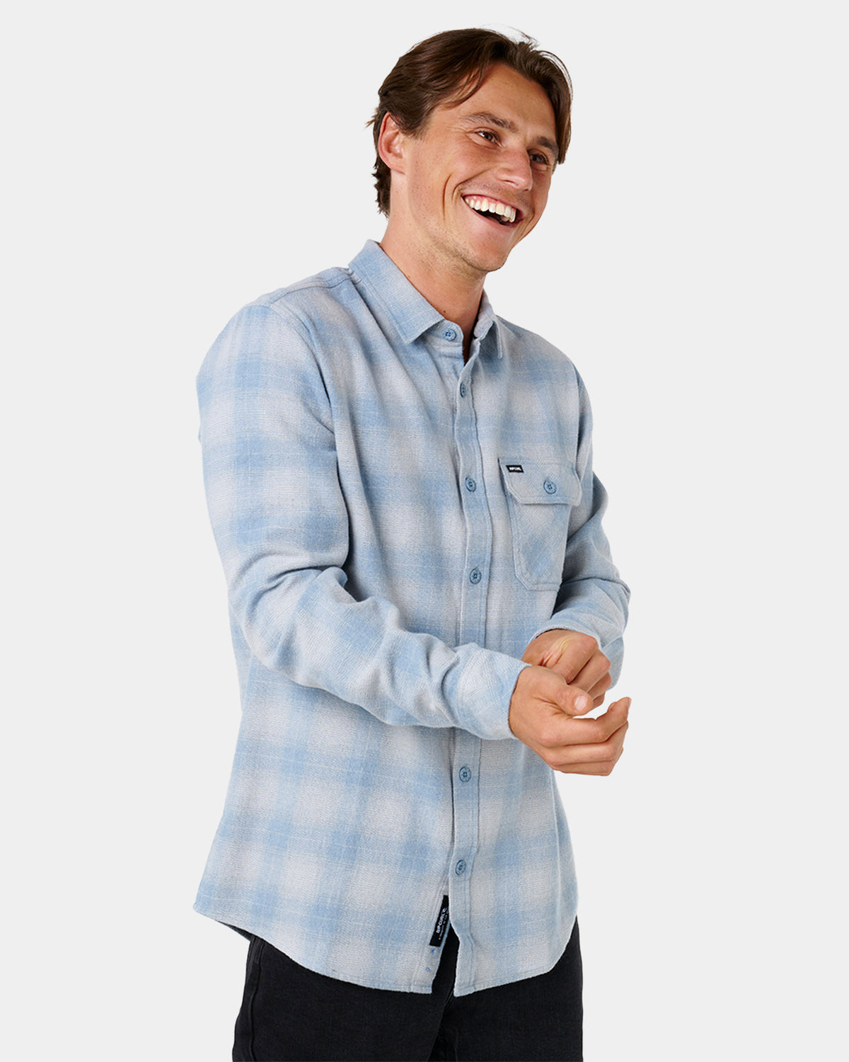 Mens Grinners Flannel Long Sleeve Shirt