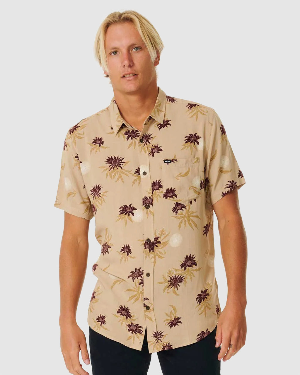 MENS RAZED FLORAL SHORT SLEEVE SHIRT