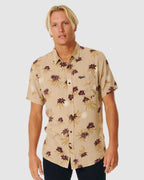 MENS RAZED FLORAL SHORT SLEEVE SHIRT