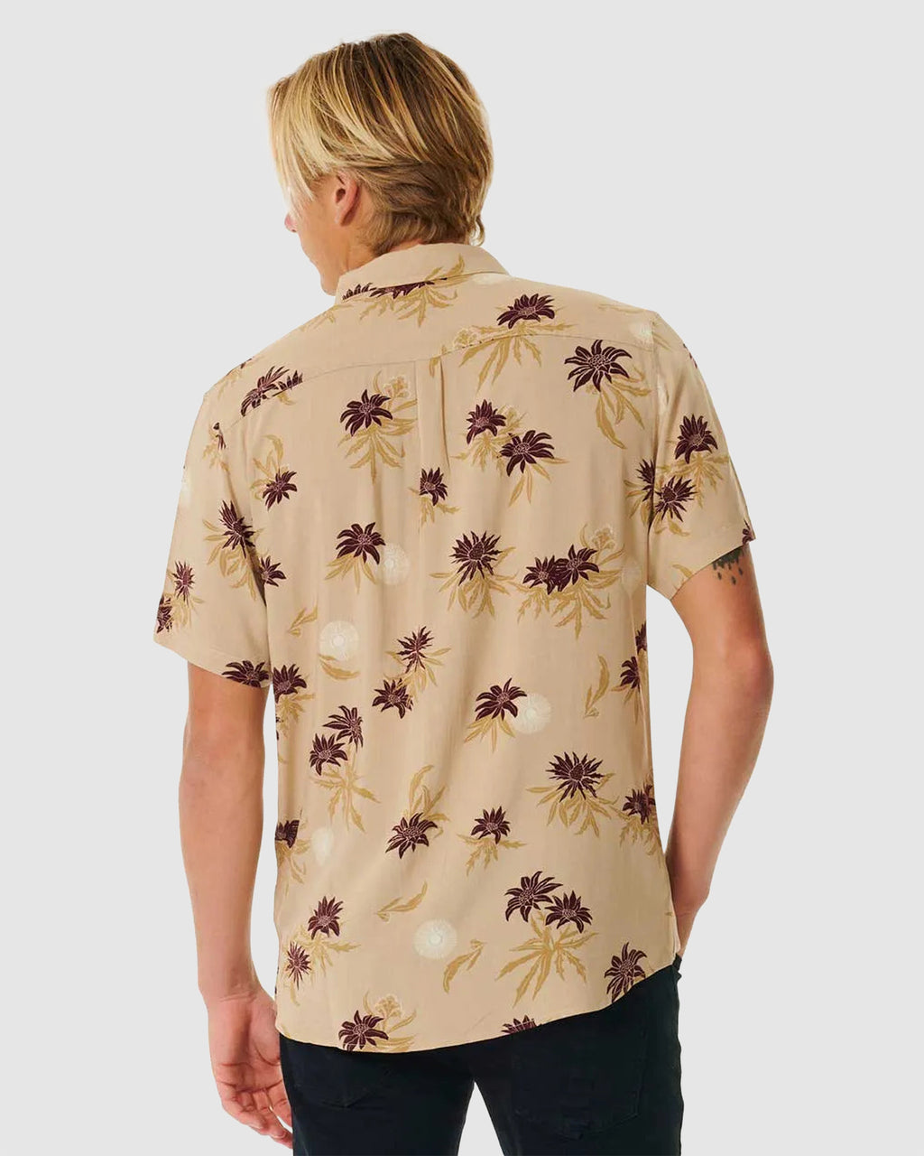MENS RAZED FLORAL SHORT SLEEVE SHIRT