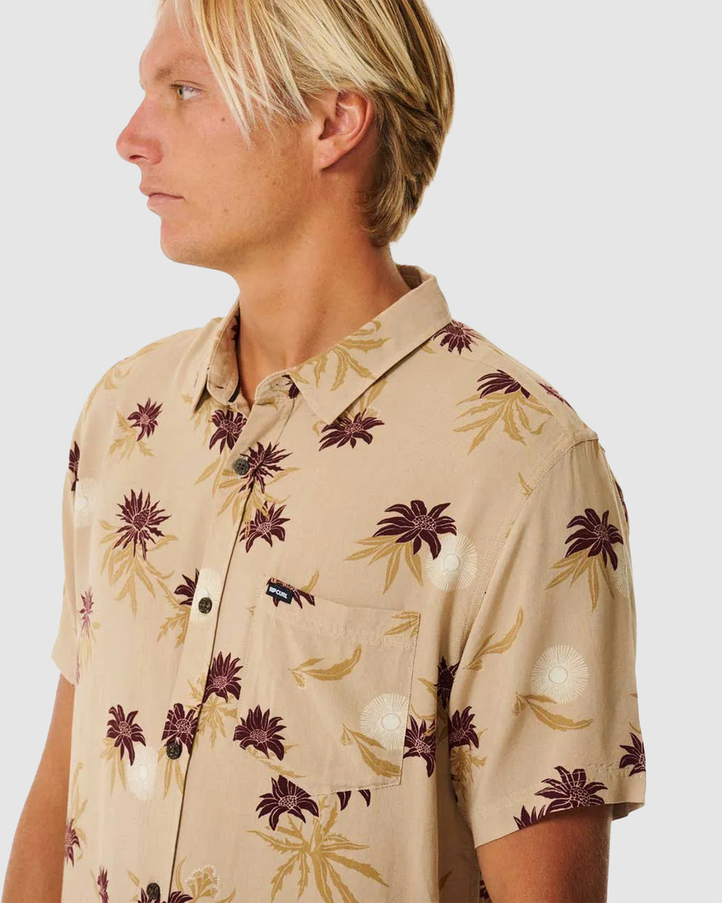 MENS RAZED FLORAL SHORT SLEEVE SHIRT
