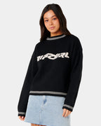 Womens Neon Diamon Knit Crew Neck