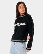 Womens Neon Diamon Knit Crew Neck