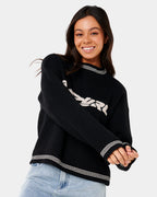Womens Neon Diamon Knit Crew Neck