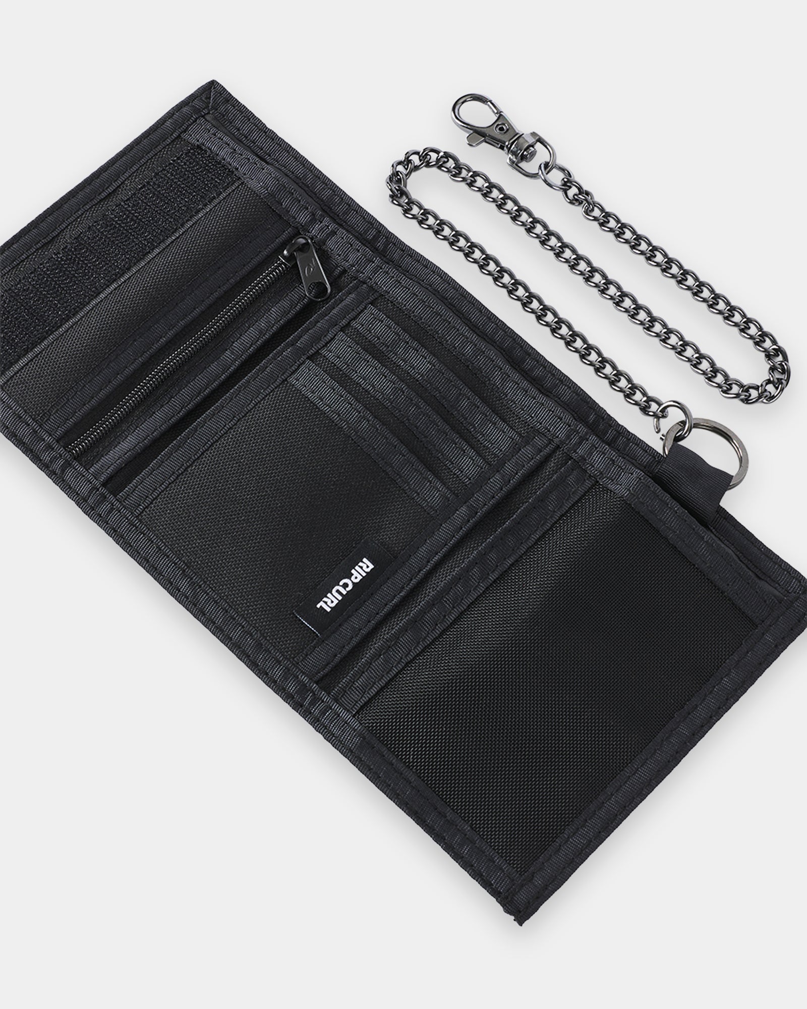 Mens Sessions Chain Surf Tri Fold Wallet