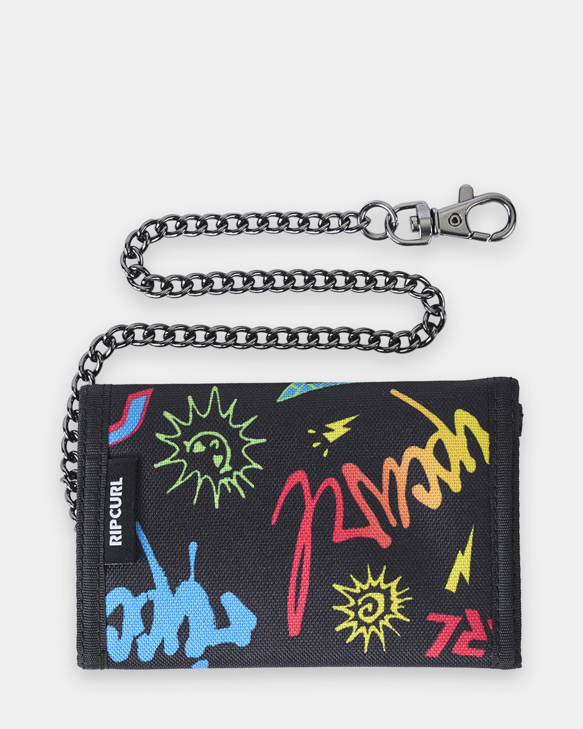 Mens Sessions Chain Surf Tri Fold Wallet