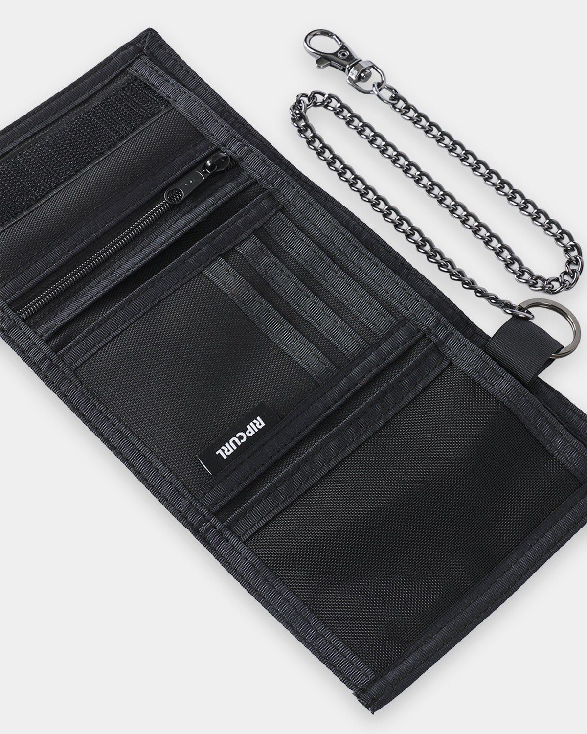 Mens Sessions Chain Surf Tri Fold Wallet