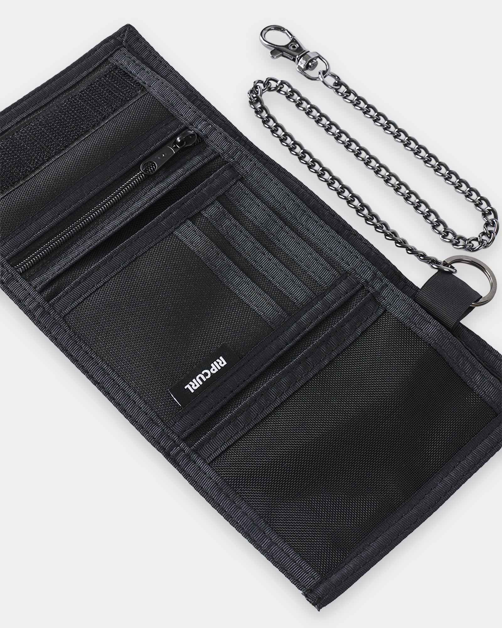 Mens Sessions Chain Surf Tri Fold Wallet