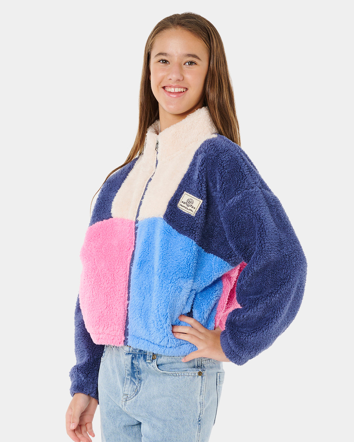 Girls 8-14 Block Party Fleece Jacket