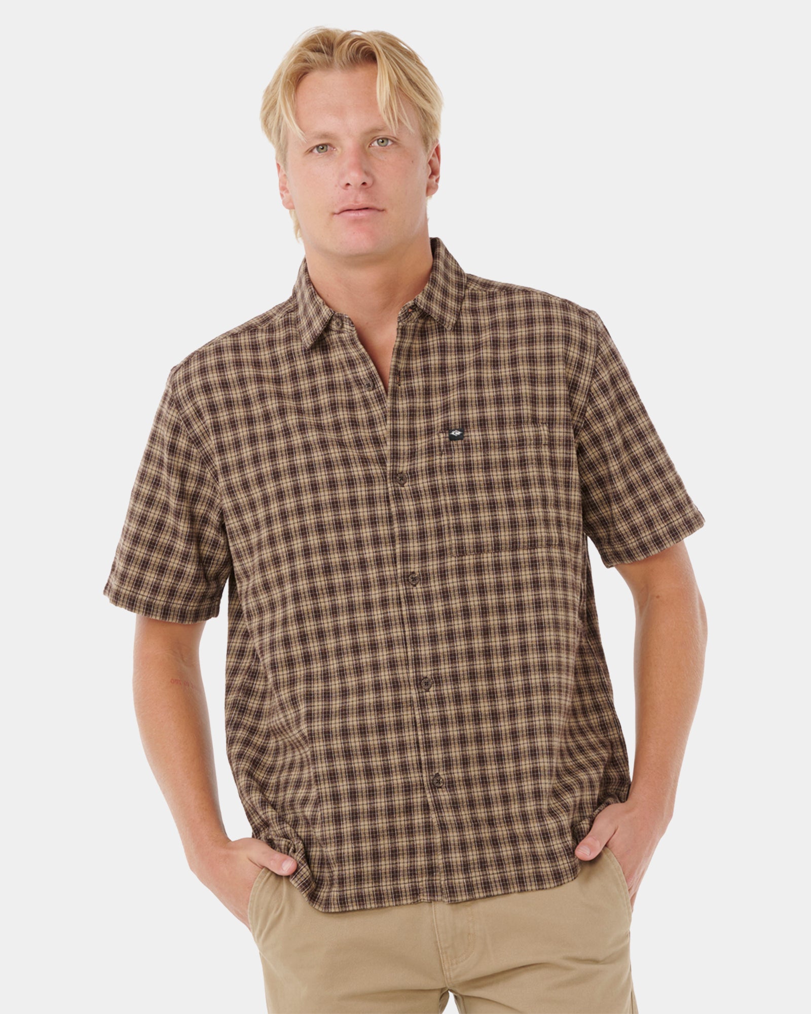 Mens Classic Surf Check Short Sleeve Shirt Mens Classic Surf Check Short Sleeve Shirt