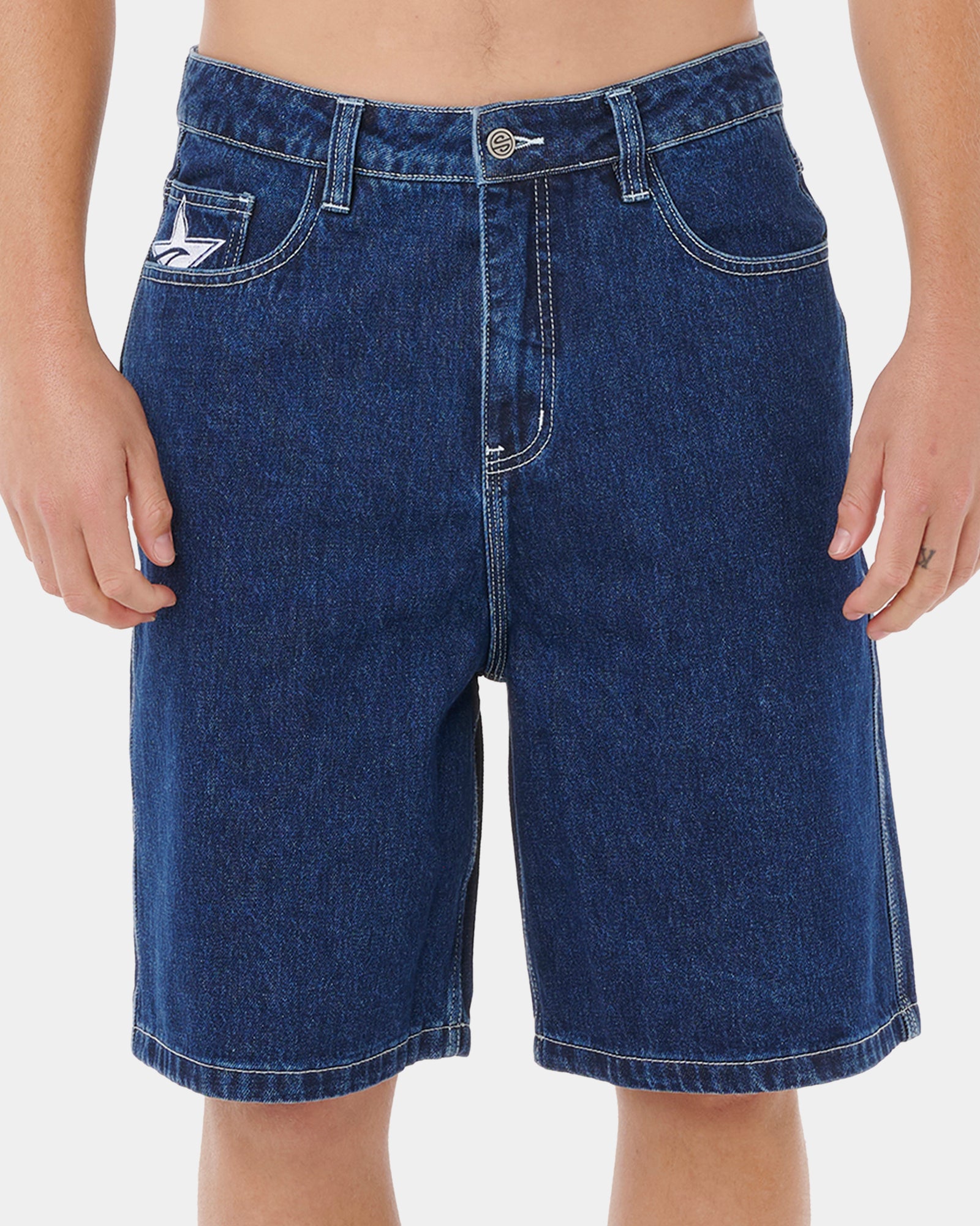 Mens Medina Script Denim Shorts