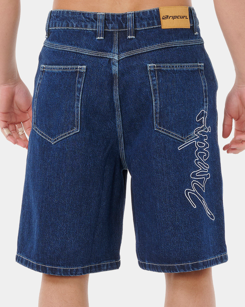 Mens Medina Script Denim Shorts