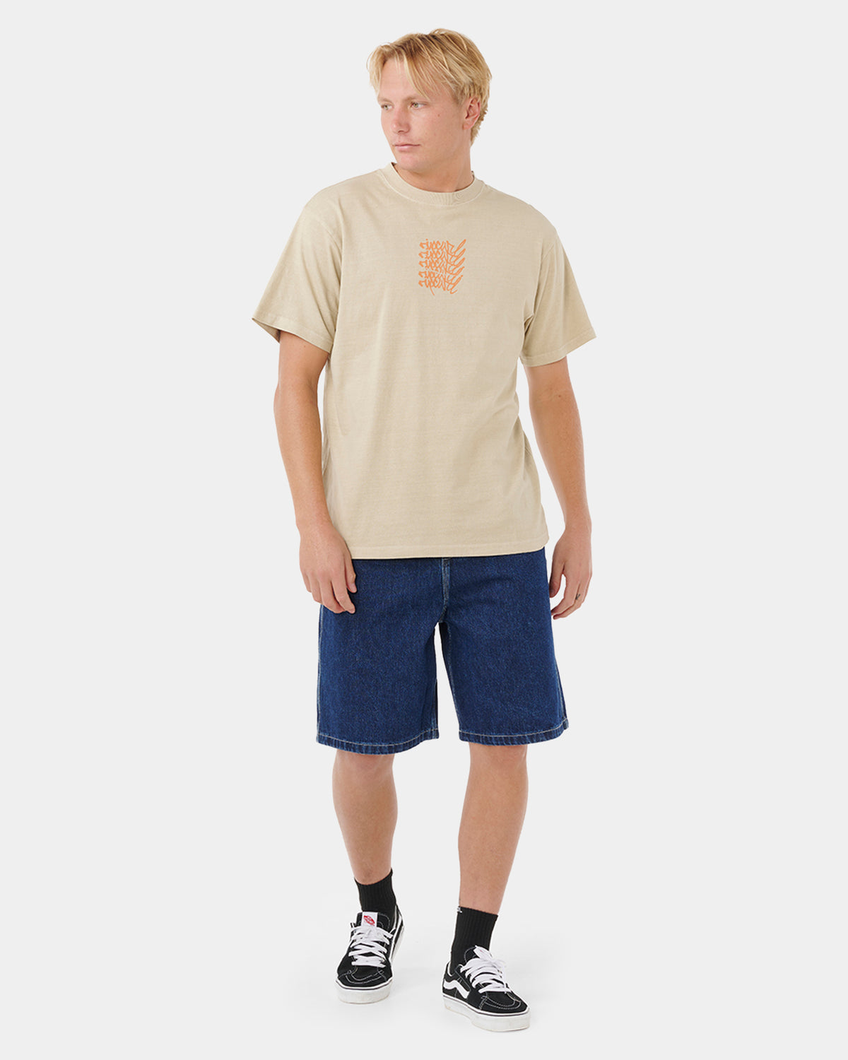 Mens Medina Script Denim Shorts