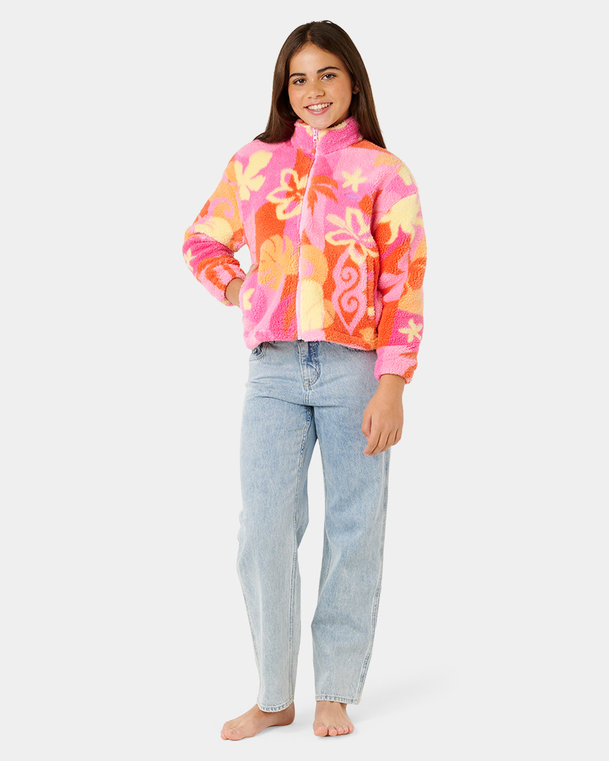 Girls 8-14 Tropical Polar Fleece Jacket