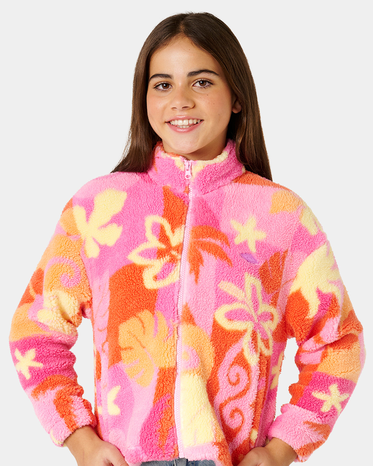Girls 8-14 Tropical Polar Fleece Jacket