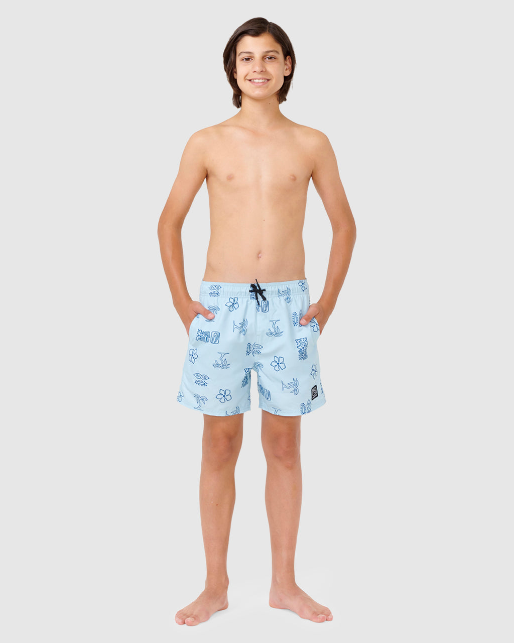 BOYS 8-16 EVOLUTION MOTIF VOLLEY BOARDSHORT