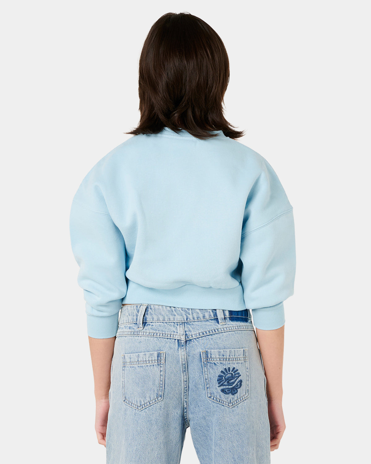 Girls 8-14 Tropical Cropped Crew Neck