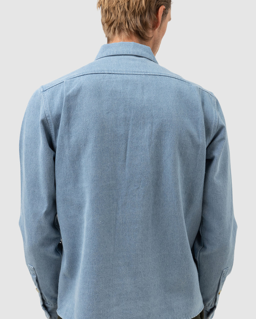 MENS DENIM LONG SLEEVE SHIRT