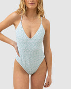 WOMENS BISCAY FLORAL SMOCKED ONE PIECE SWIMSUIT