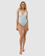 WOMENS BISCAY FLORAL SMOCKED ONE PIECE SWIMSUIT
