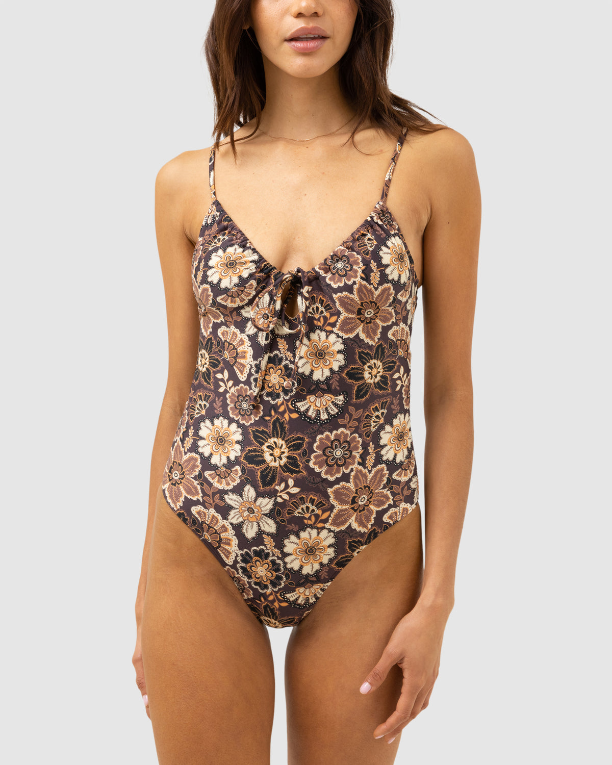 Womens Cantabria Floal Tie Front One Piece Swimsuit