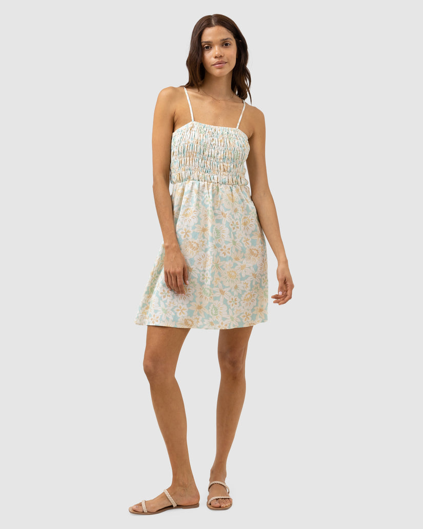 WOMENS PALOMA FLORAL SMOCKED MINI DRESS