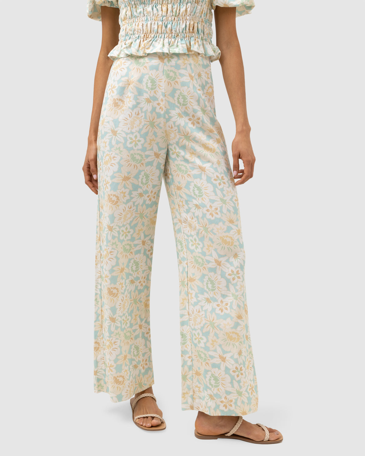 WOMENS PALOMA FLORAL WIDE LEG PANTS