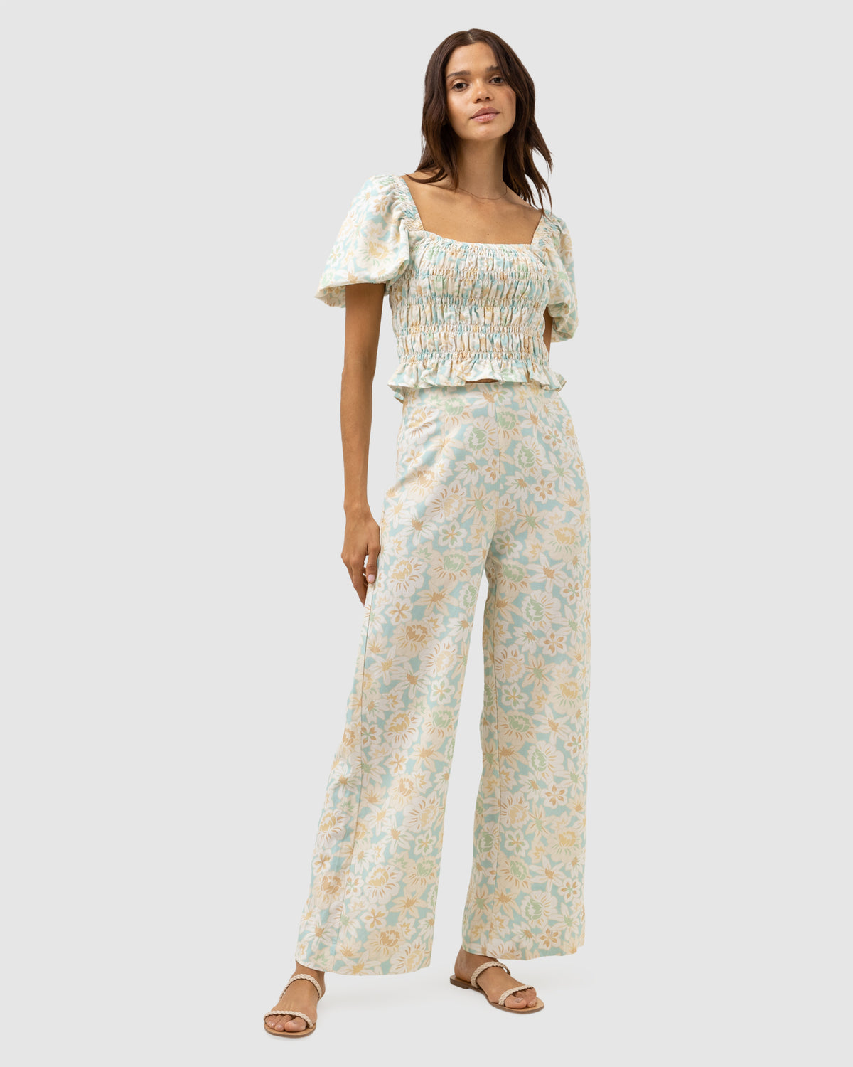 WOMENS PALOMA FLORAL WIDE LEG PANTS