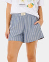 Womens Beach Days Pinstripe Shorts