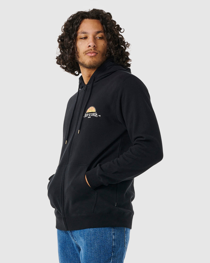 MENS TUBED AND HAZED ZIP THRU HOODIE